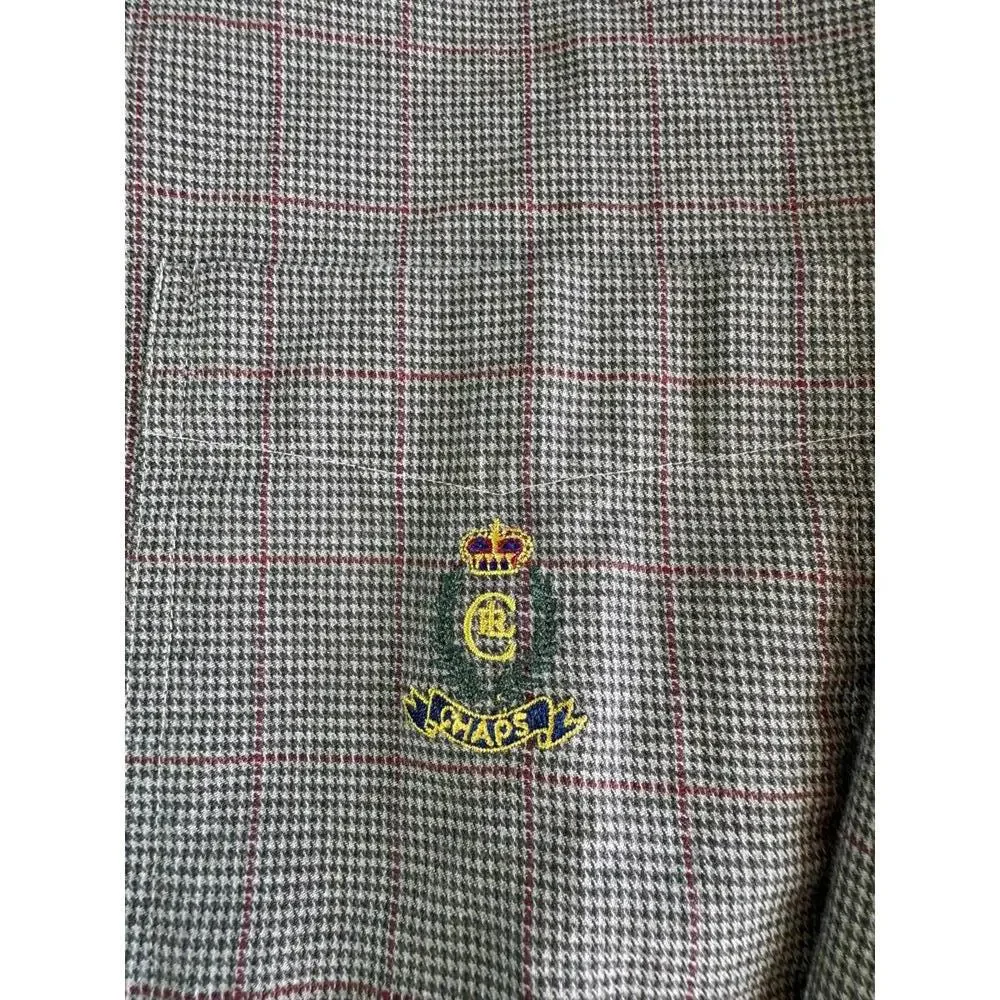 Chaps Men's‎ Long Sleeve Button-Up Shirt with Crest Logo Size Small